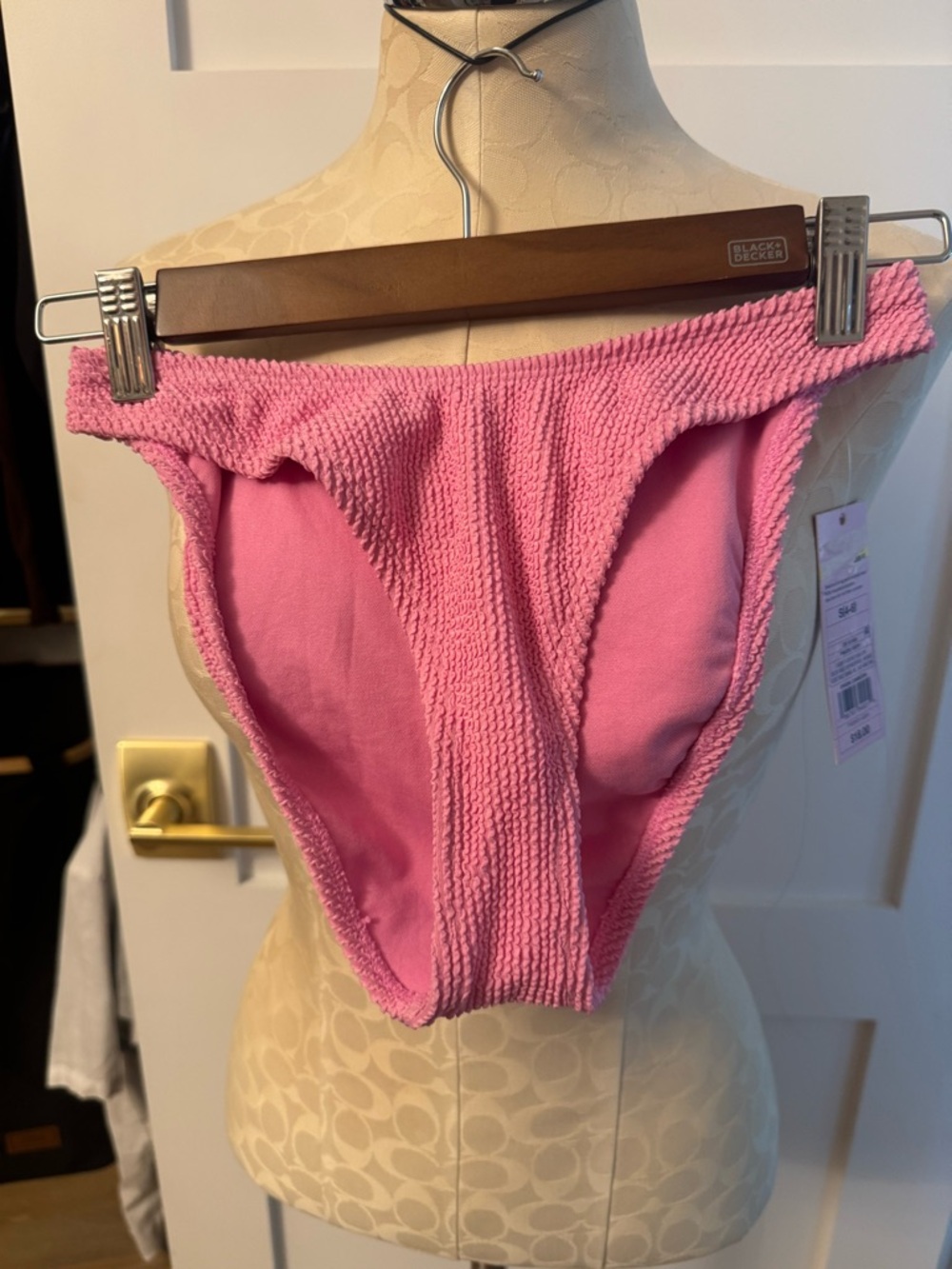 Wild Fable Pink Textured Bikini Bottoms NWT Size Small Extra Cheeky High Leg
